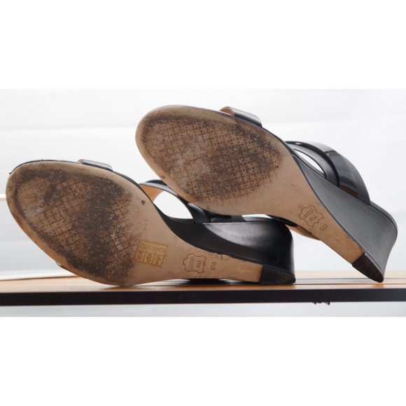 Tory Burch Women’s Black Leather Slide Wedges SZ 9 - Picture 16 of 16